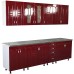 Bucatarie Zebra 260 cm din MDF Rosu Tulip cu blat termoizolant imitatie gri